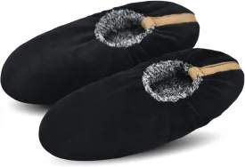DICUIRD Mens Soft Soles Slipper Socks With Grippers, Cozy&Warm Sherpa Lining Slippers With Non Skid Bottoms, Fuzzy House Slippers