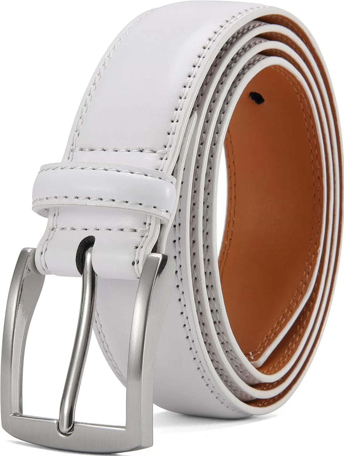 DOOPAI Mens Dress Belt - Genuine Leather Dress Belts For Men,Casual Suit Jeans Belt-Single Prong Buckle black belt