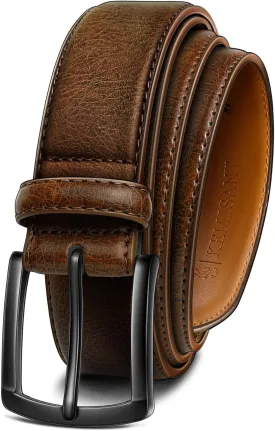 KEMISANT Men Belt-Genuine Leather Belt for Men Dress Casual Golf Jeans 1 3/8"