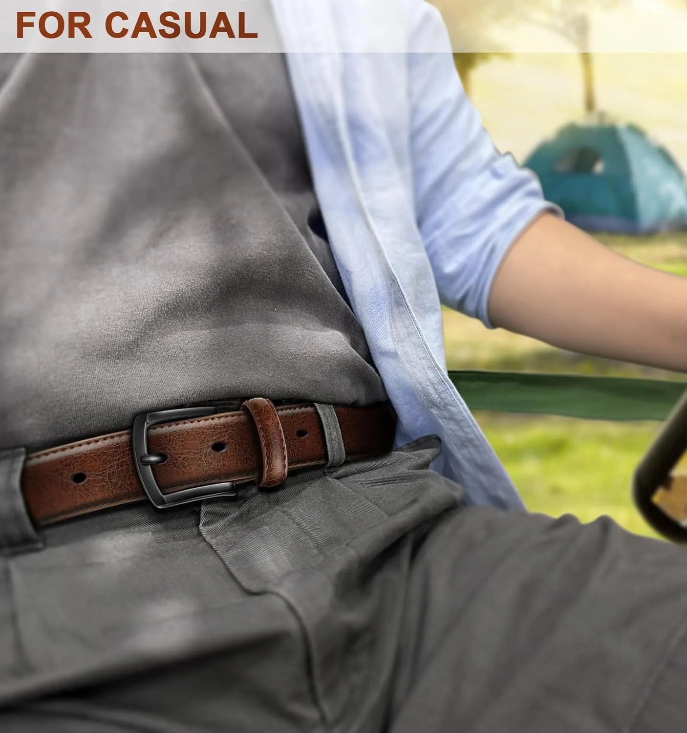 KEMISANT Men Belt-Genuine Leather Belt for Men Dress Casual Golf Jeans 1 3/8"