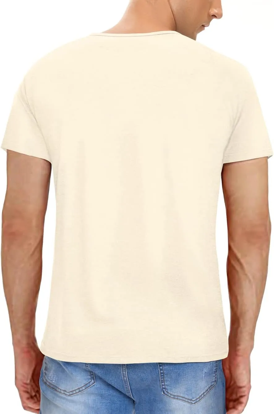 Men's Casual Slim Fit Basic Henley Short/Long Sleeve Fashion T-Shirt
