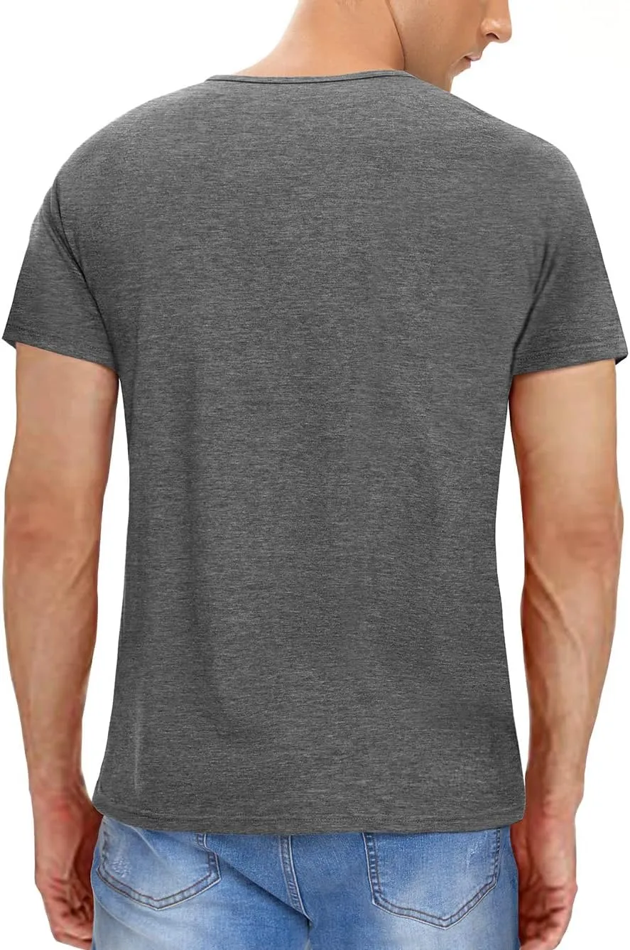 Men's Casual Slim Fit Basic Henley Short/Long Sleeve Fashion T-Shirt
