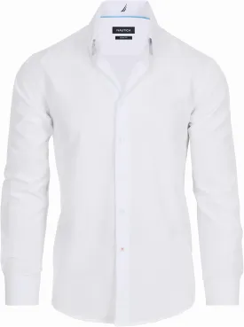 Nautica Slim Fit Mens Dress Shirts Long Sleeve Performance Polyester Fabric Wrinkle Free 4-Way Stretch