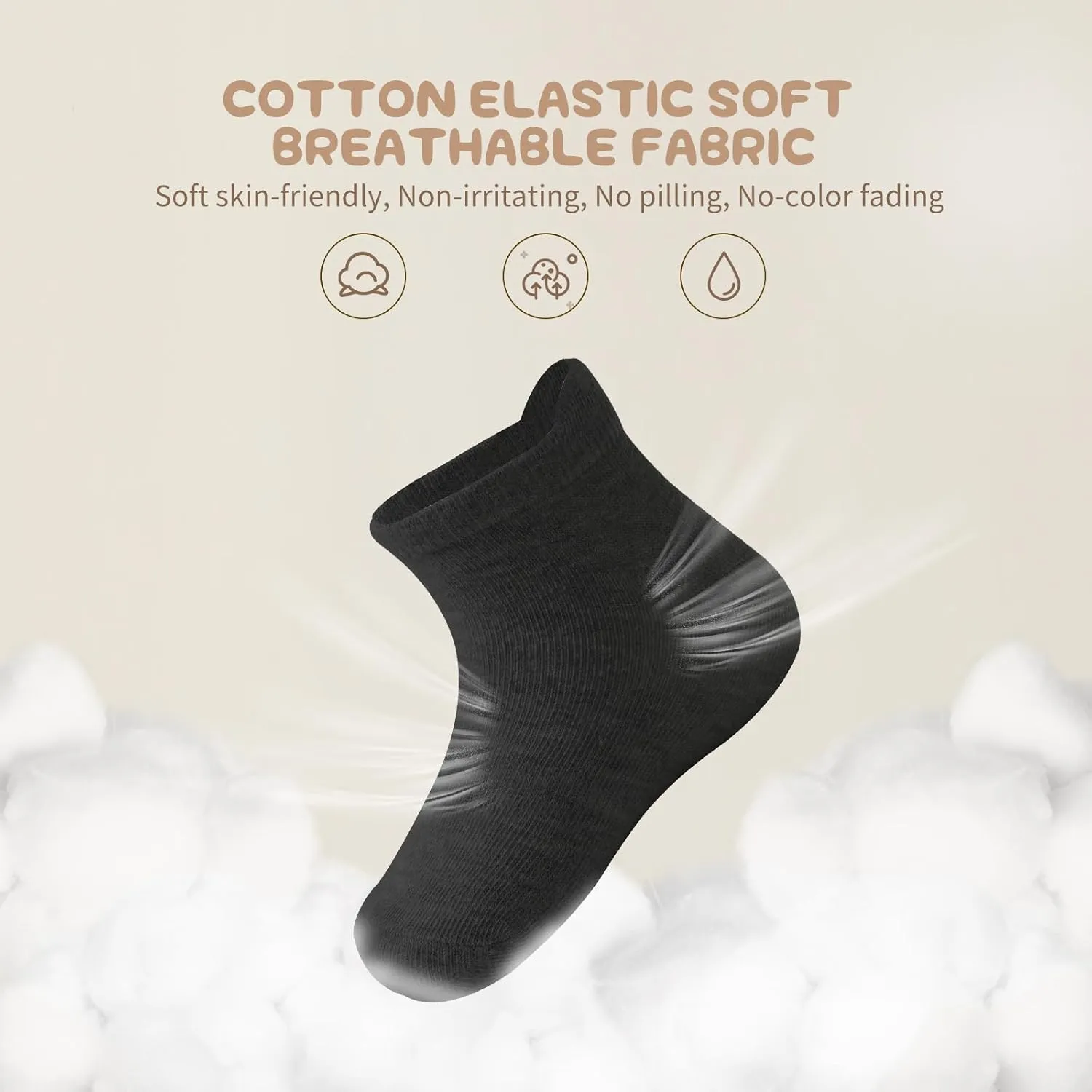 Non Slip Grip Ankle Baby Socks 12 Pack for Toddler Boys and Girls Kids,Infant Cute Cotton Baby Socks