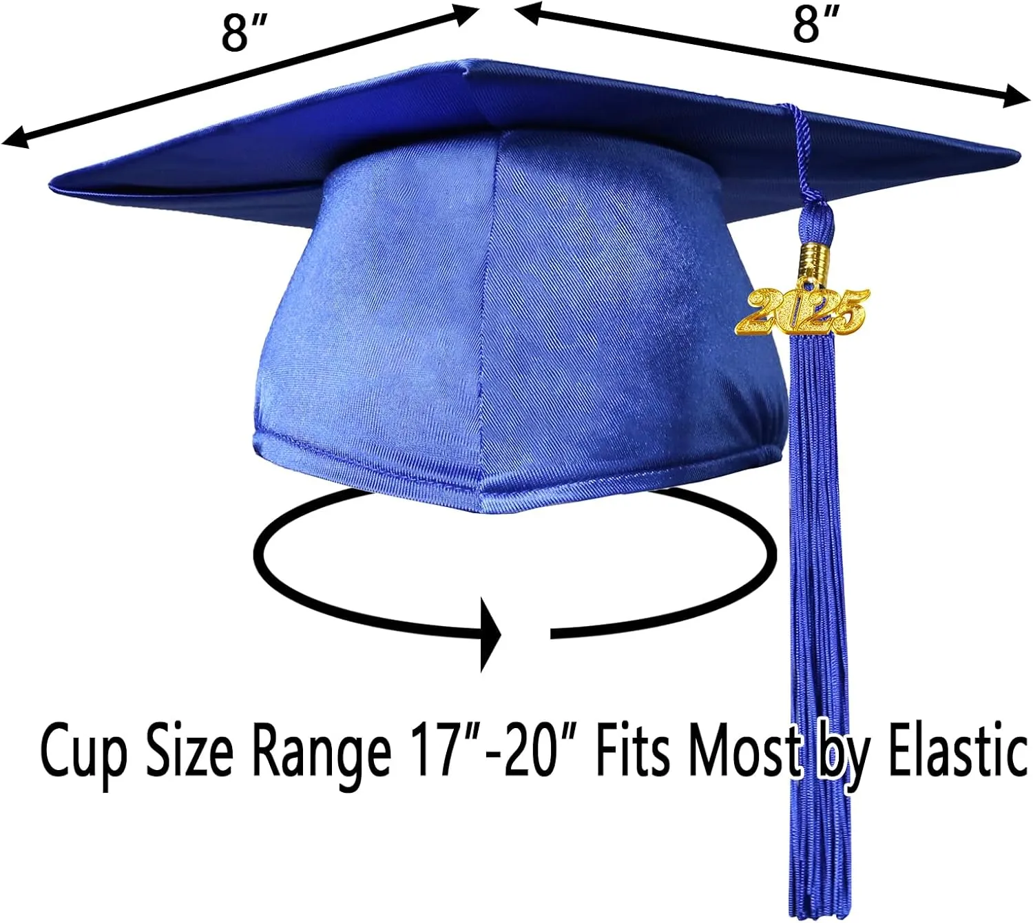 Preschool and Kindergarten Shiny Graduation Cap with 2025 Tassel Charm Rich in Color