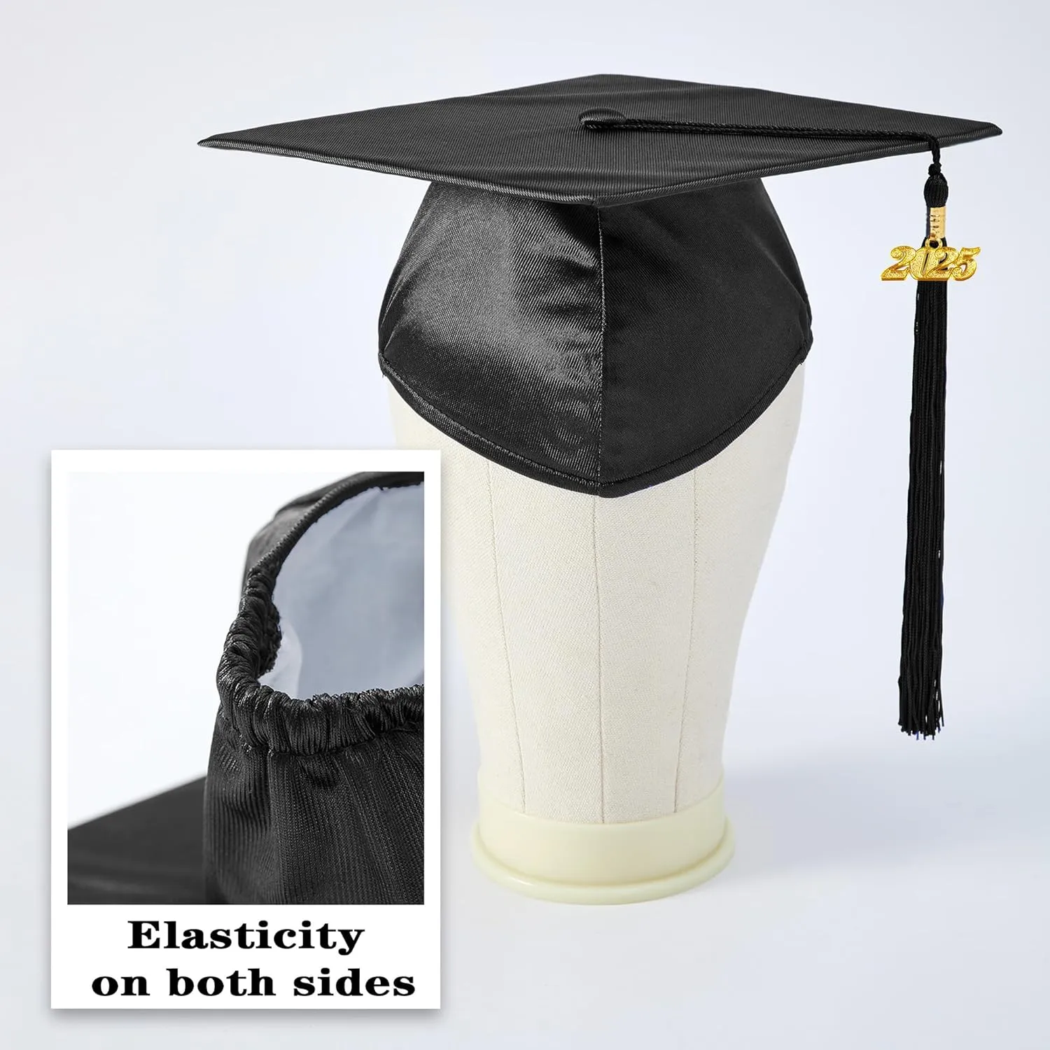 Preschool and Kindergarten Shiny Graduation Cap with 2025 Tassel Charm Rich in Color