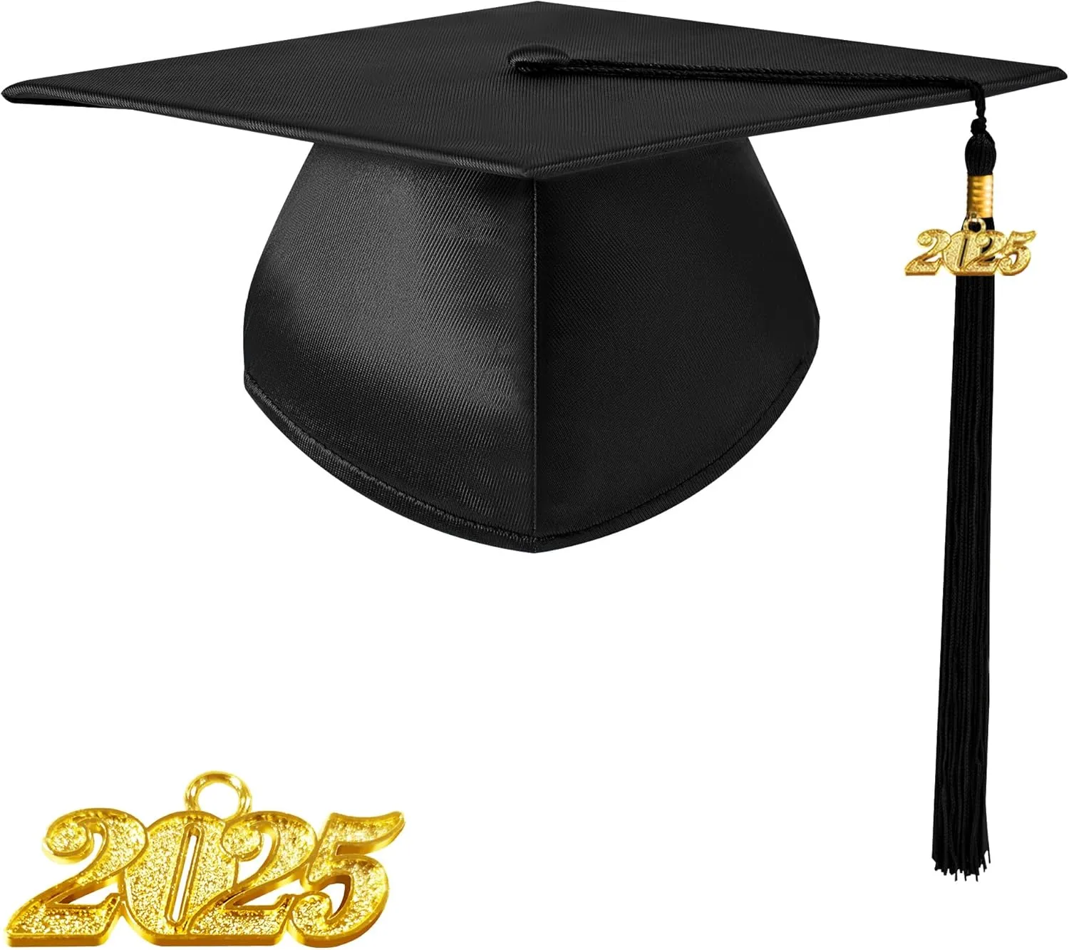 Preschool and Kindergarten Shiny Graduation Cap with 2025 Tassel Charm Rich in Color