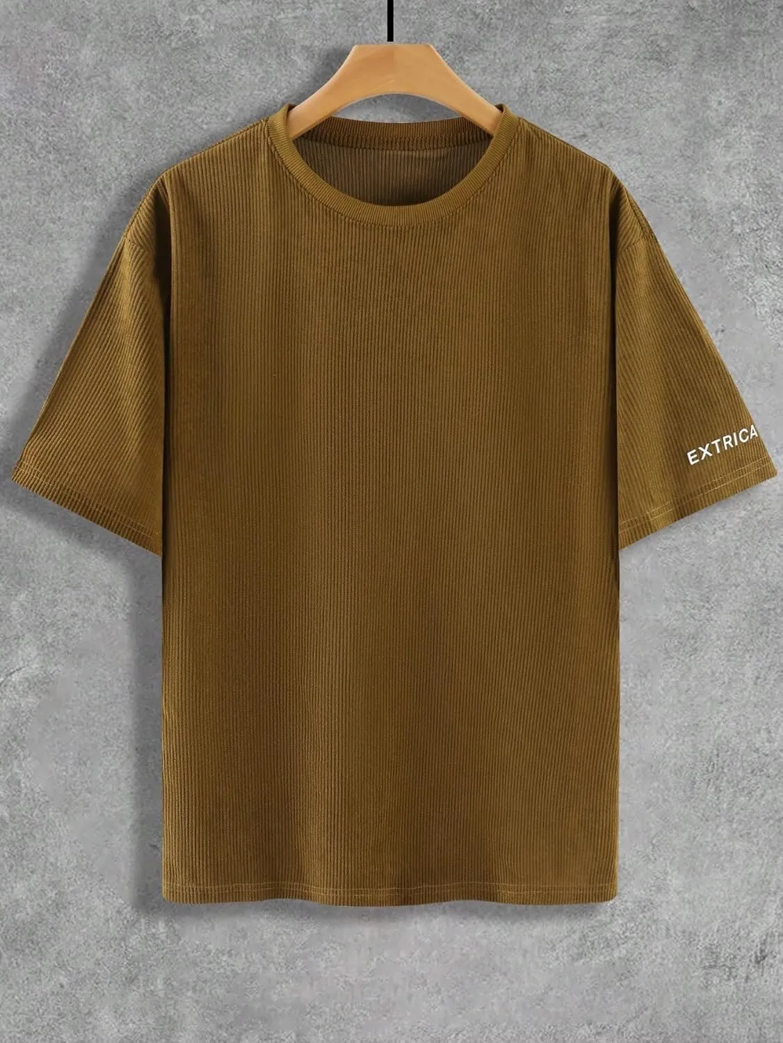 Verdusa Men's Casual Oversized Shirt Drop Shoulder Loose Fit Cropped Tops Half Sleeve T Shirts