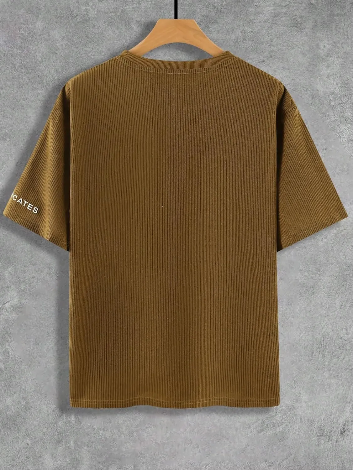 Verdusa Men's Casual Oversized Shirt Drop Shoulder Loose Fit Cropped Tops Half Sleeve T Shirts