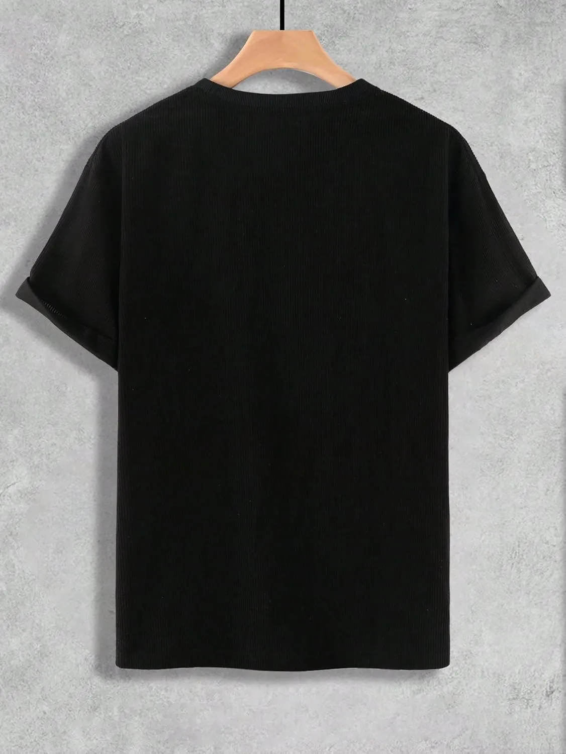 Verdusa Men's Casual Oversized Shirt Drop Shoulder Loose Fit Cropped Tops Half Sleeve T Shirts