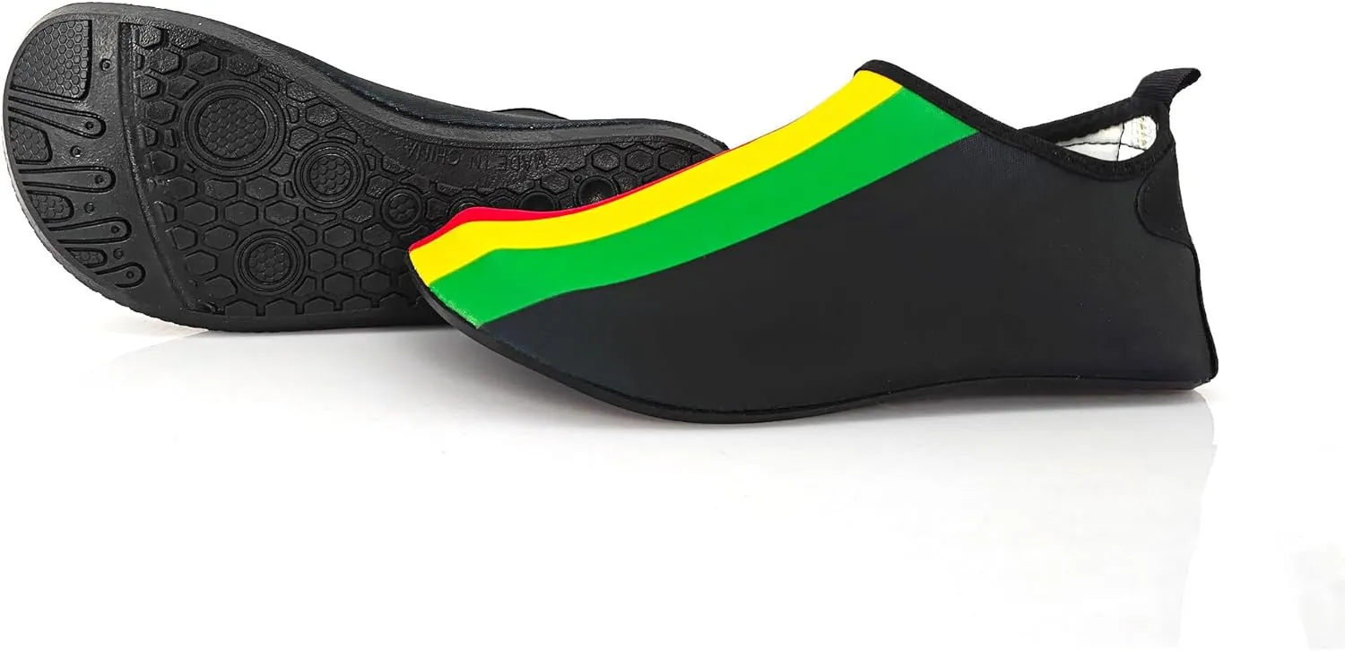 Water Shoes for Women and Men Quick-Dry Swim Beach Shoes for Outdoor Surfing Yoga Exercise Jamaica Flag Caribbean Reggae Rasta