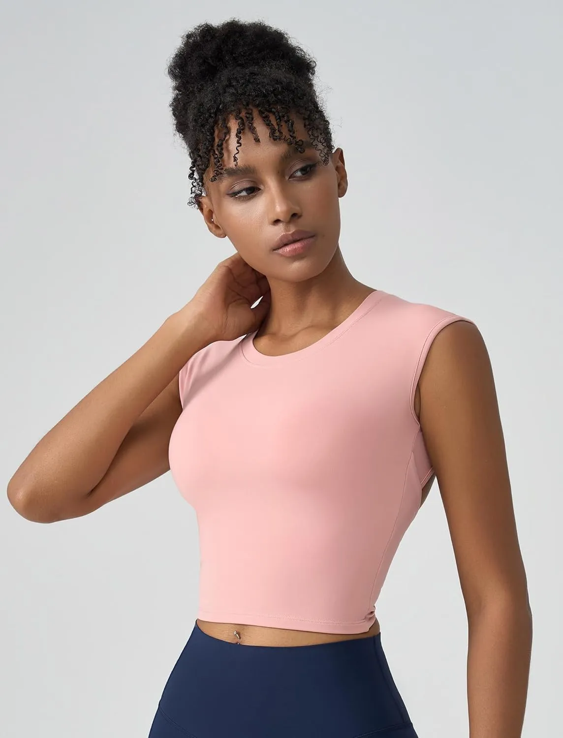 Women's Workout Athletic Shirts Sexy Open Back Sports Bra Tank Top Casual Tight T Shirts with Built in Bra