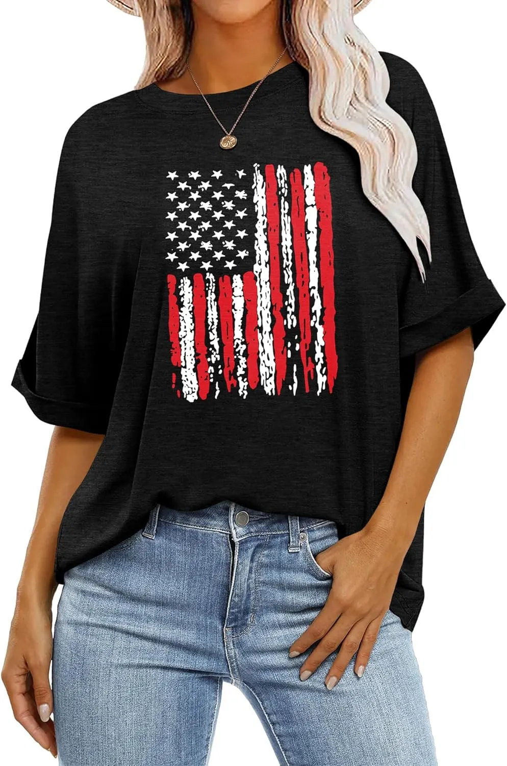 Zeagoo Women Oversized T-Shirt Summer Casual Short Sleeve Loose Tee Tops